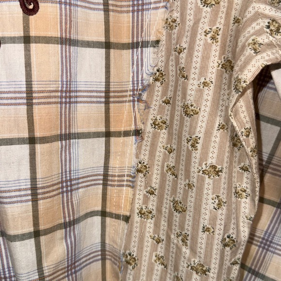 DAY TRIP Western Distressed Plaid Embroidered Snap Shirt MED Cowgirl Rodeo Boho - Picture 10 of 16